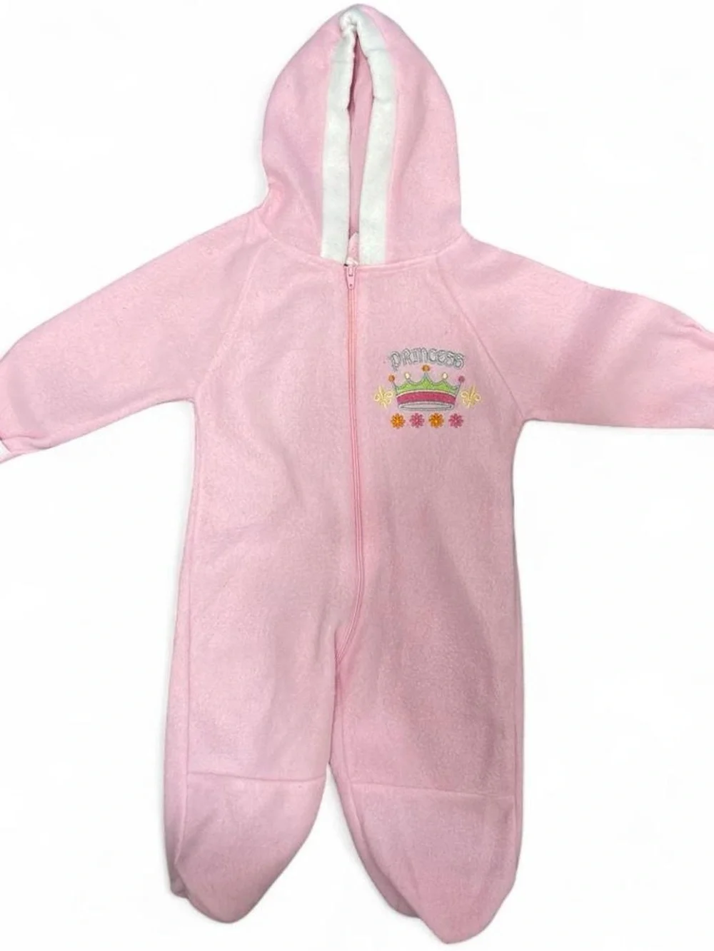✨Pink polyester baby snowsuit with hood size 3/6 months✨